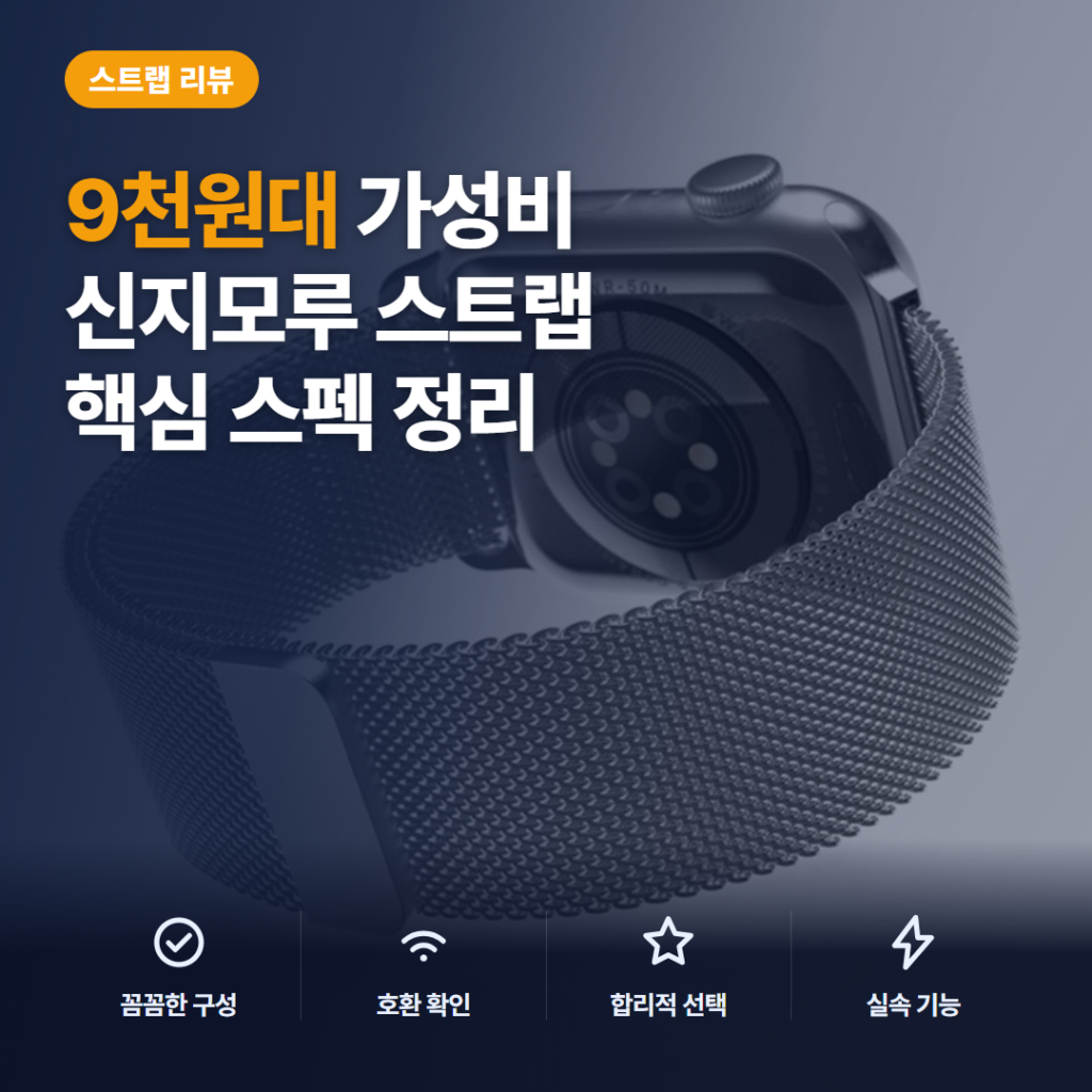 신지모루 애플워치 밀레니즈 스트랩 후기 — 9천원대 스테인리스 메쉬 밴드 가성비 정리