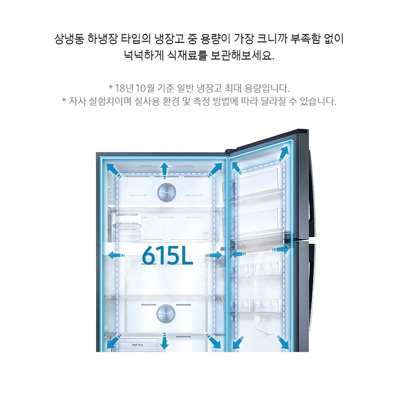 615L 대용량과 변온 모드 표시