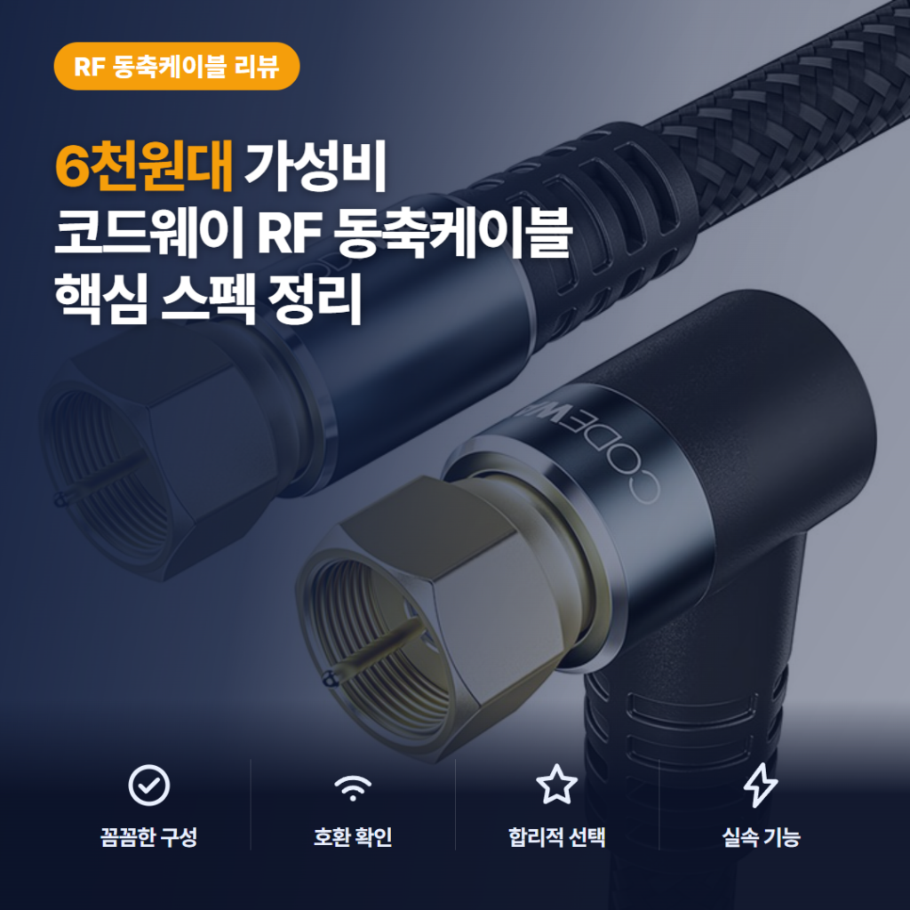 코드웨이 RF TV 안테나 동축케이블 후기 — 노후 케이블 교체 효과와 설치 편의까지 정리