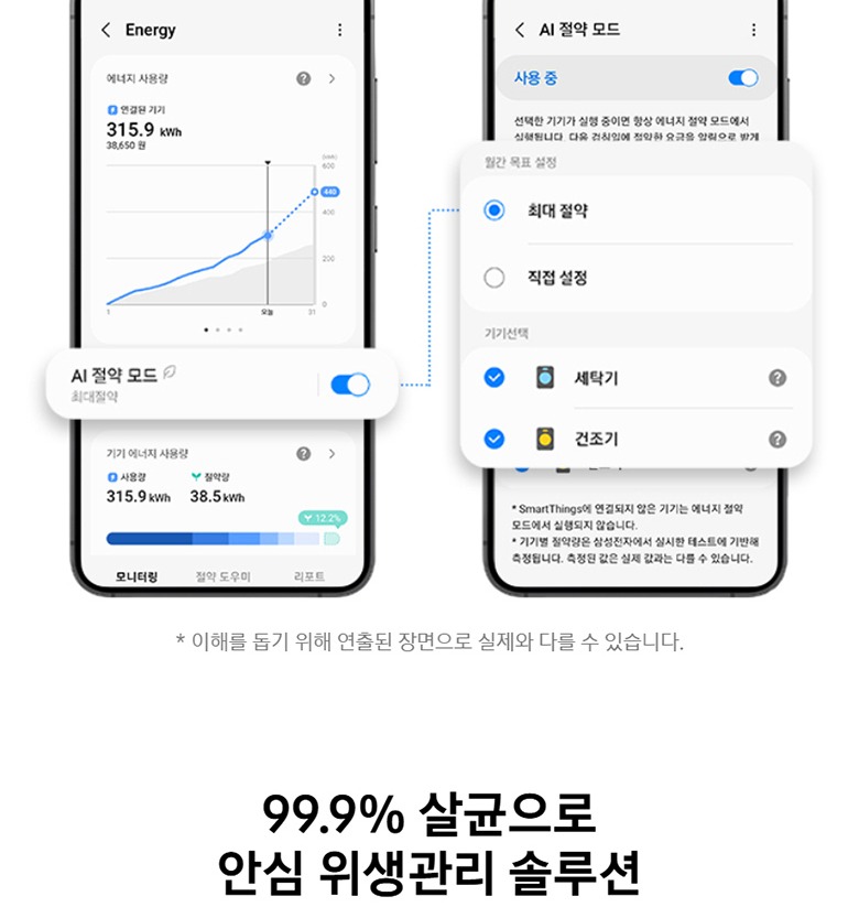 SmartThings AI 절약 모드 설정 화면