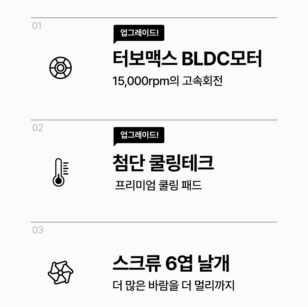 1단 미풍부터 100단 강풍까지 조절 설명