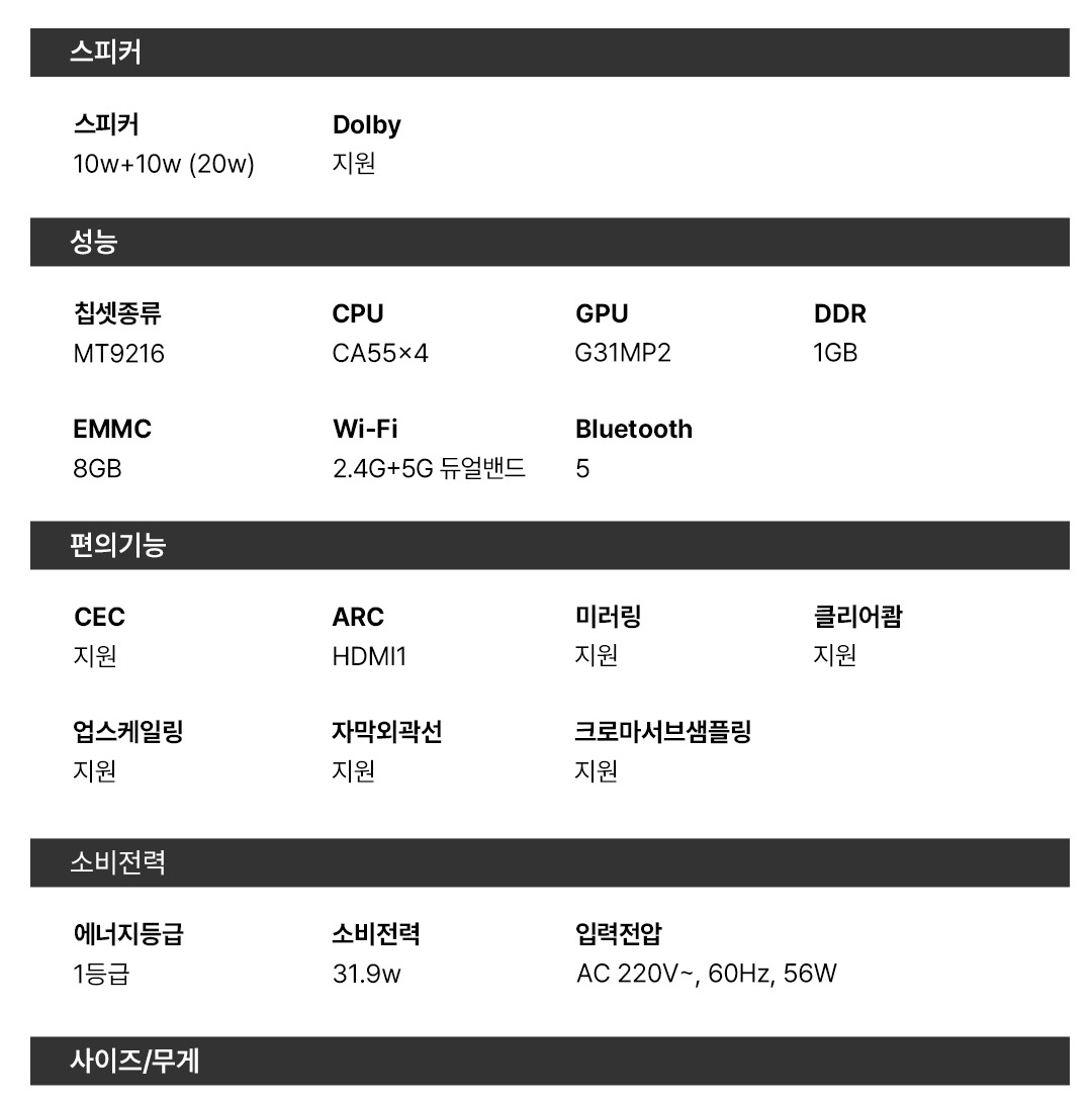 구글TV 홈 화면과 앱 목록