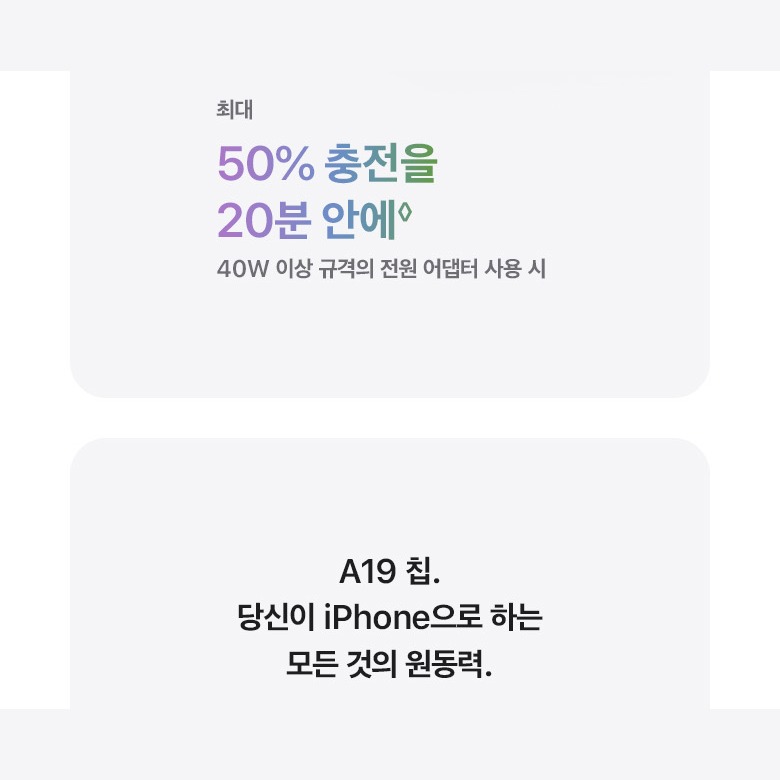기본 저장 용량 256GB와 카메라 컨트롤