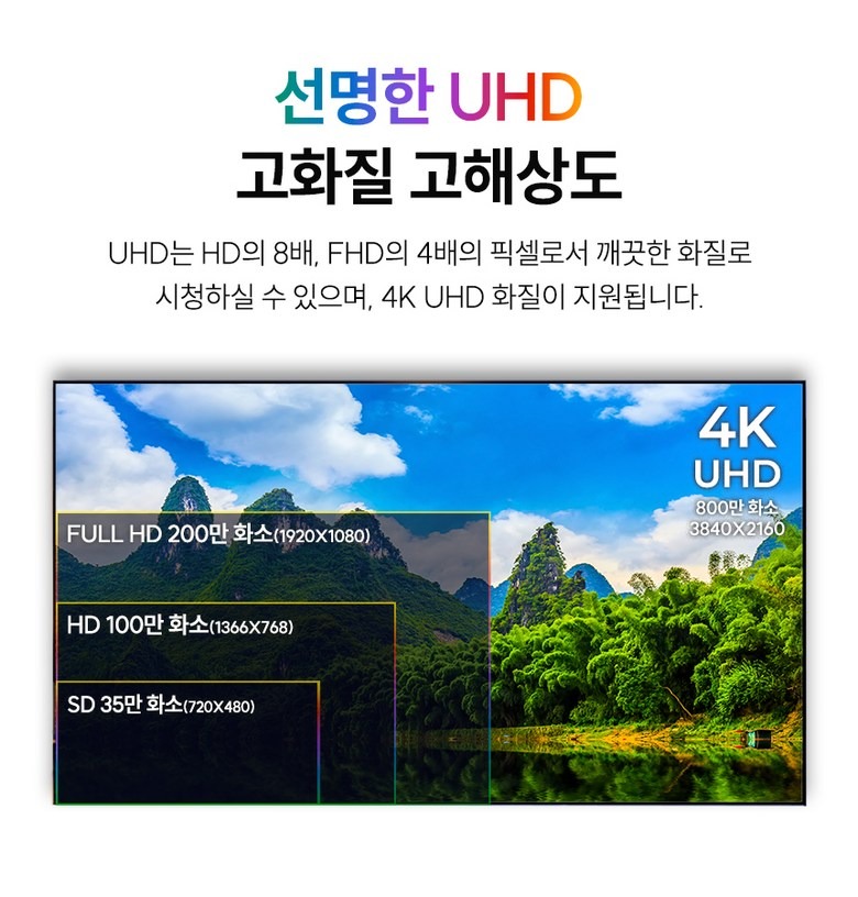 위드라이프 50인치 UHD TV 정면