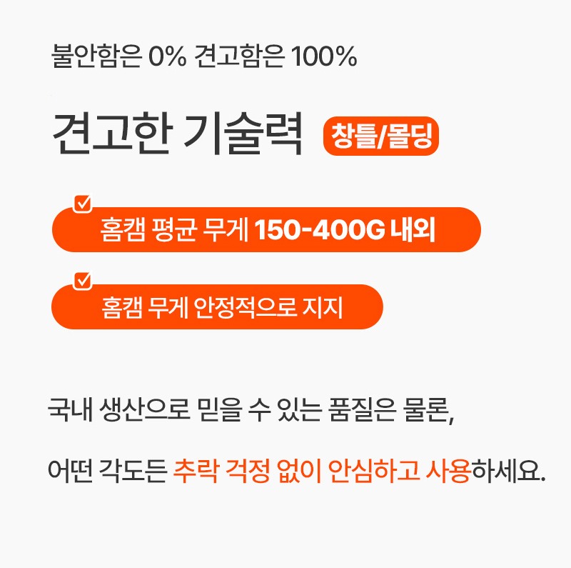 사각지대 없는 무타공 홈캠 거치대 설치 예시