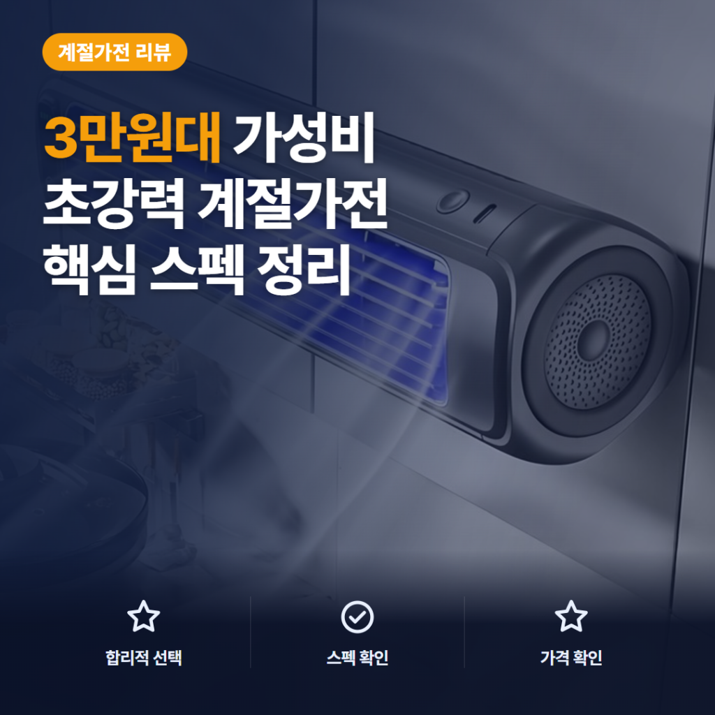 미니 냉풍기 3만원대 무타공 벽걸이 선풍기 솔직 후기 — 저소음과 무선 사용 핵심 스펙