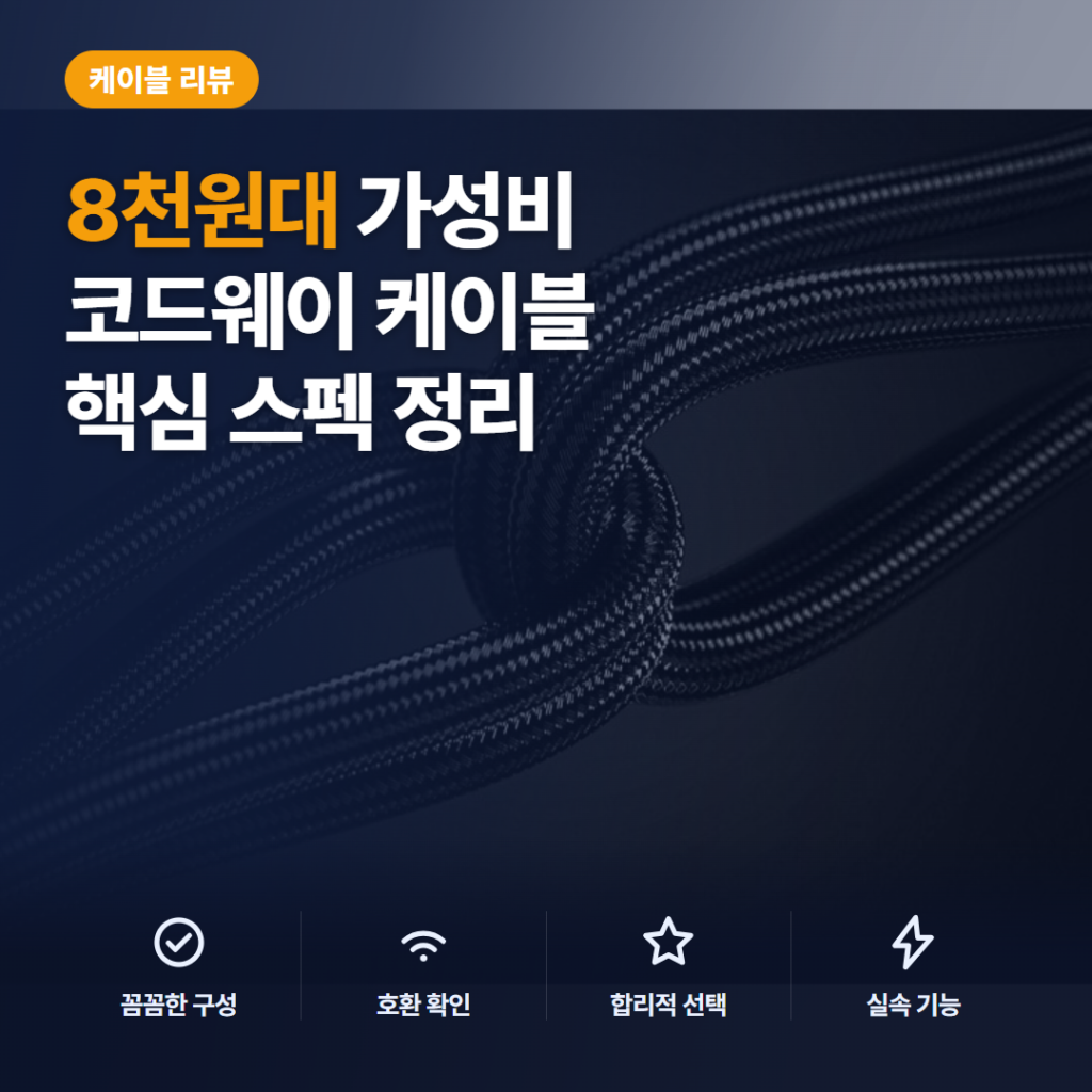 8K HDMI 케이블 8천원대 코드웨이 2.1 규격 후기와 길이 선택 가이드