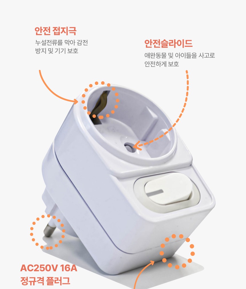 선 없이 벽면 콘센트에 꽂는 구조 설명 이미지