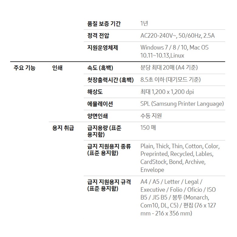 텍스트 출력 품질 안내