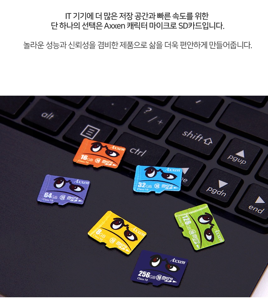 액센 캐릭터 메모리카드 주요 특징