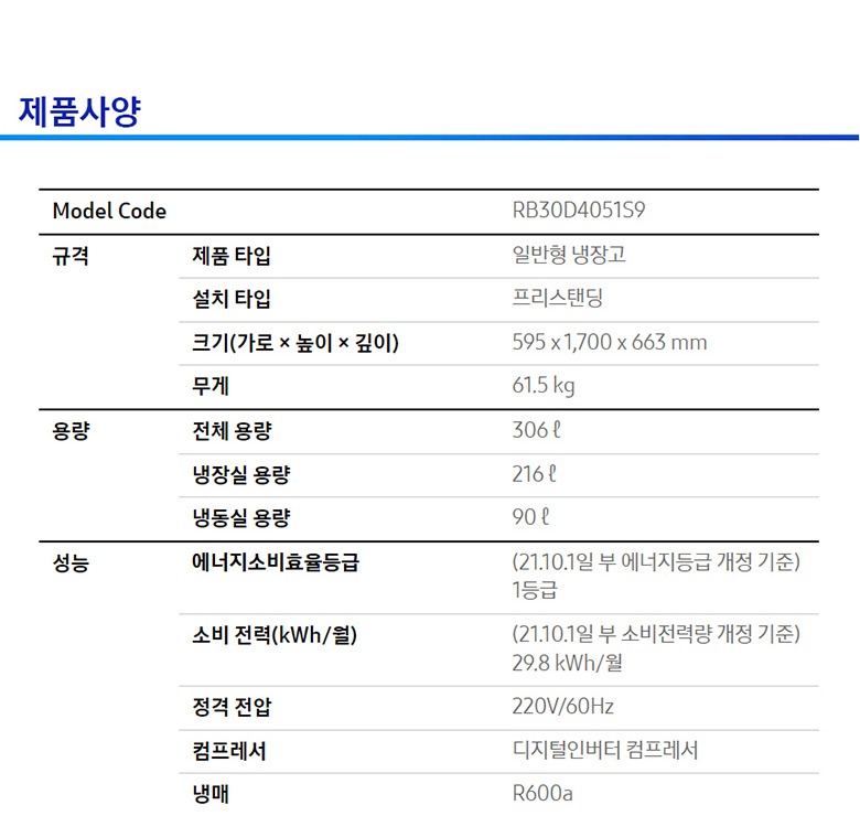 그레이 냉장고 외관 디자인