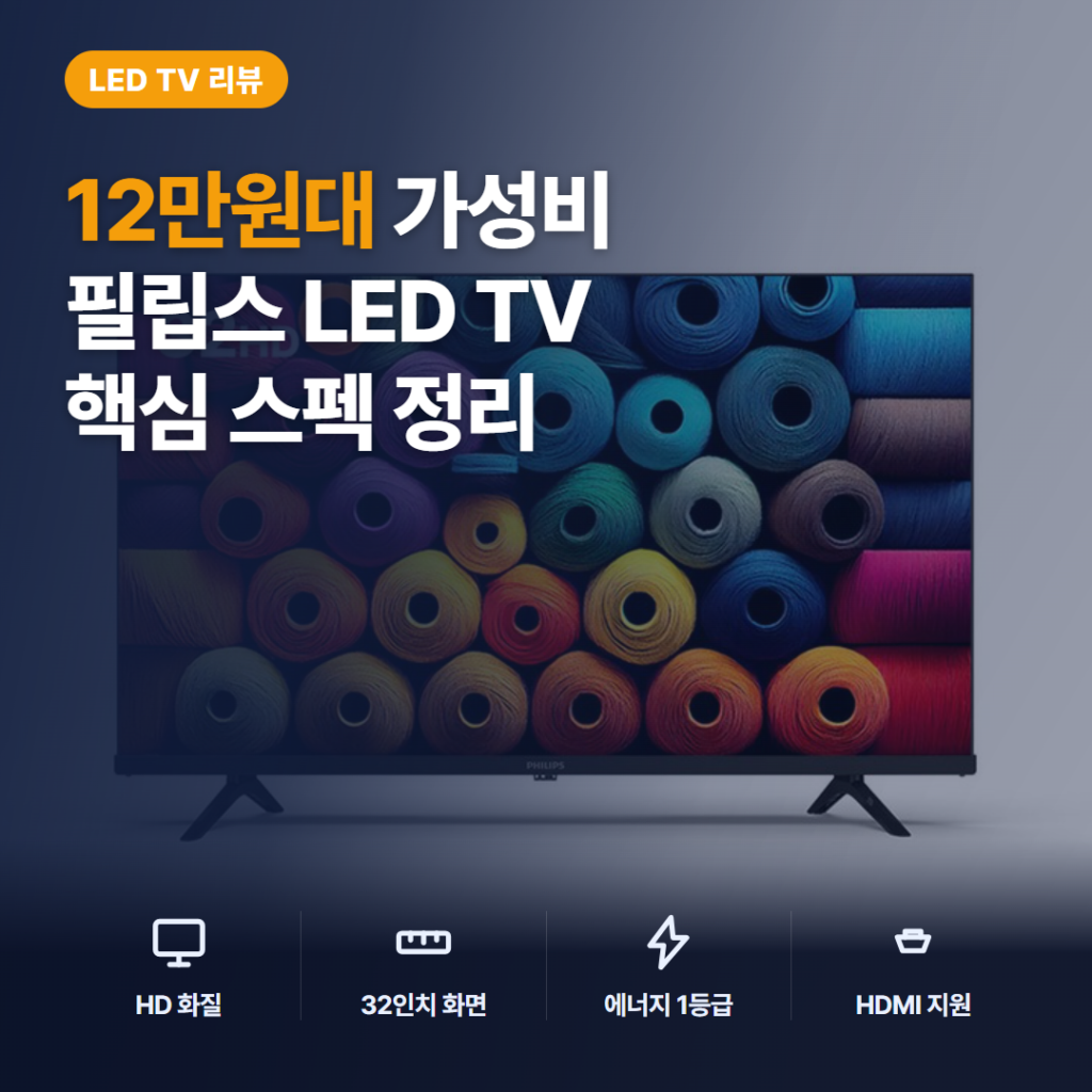 필립스 32인치 TV 후기, 12만원대 HD 화질과 활용 방식 솔직 비교