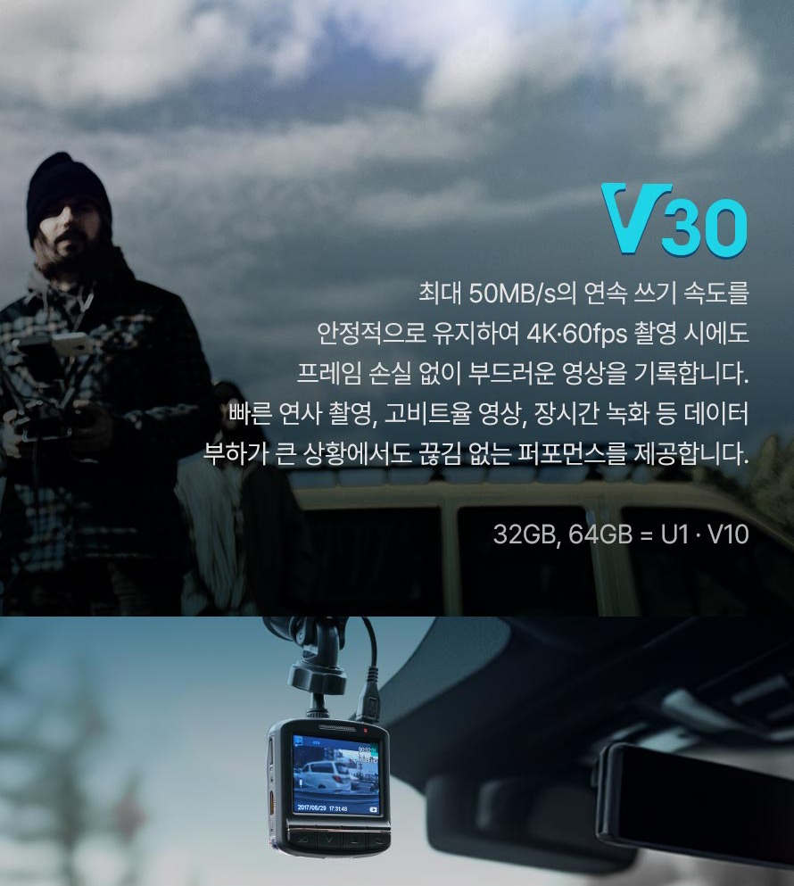 용량별 예상 녹화 시간 안내표
