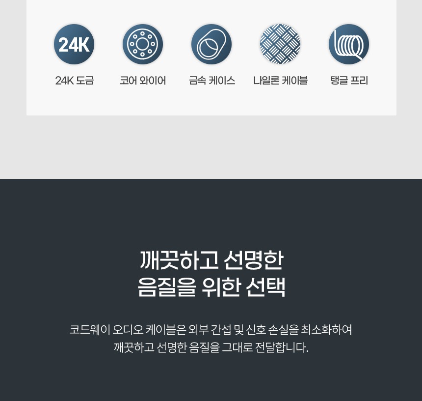 코드웨이 오디오 케이블 상품 이미지