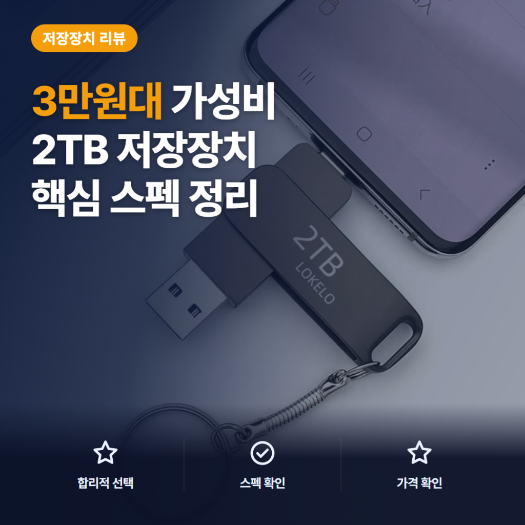 2TB 대용량 USB 솔직 후기 — Type-C 겸용 3만원대 휴대폰 사진 백업 정리