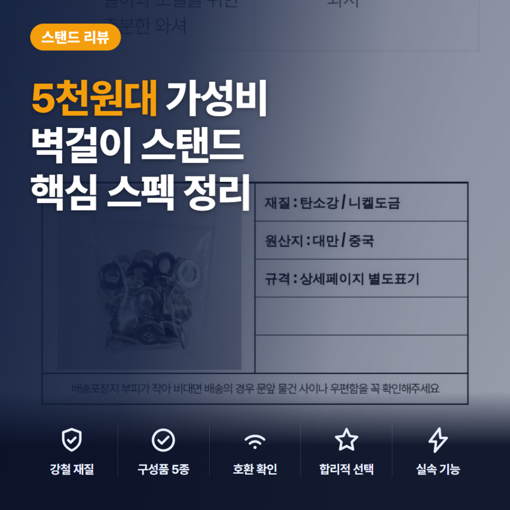 벽걸이 TV 브라켓 나사 M4·M5·M6 12mm 구성과 5천원대 솔직 후기
