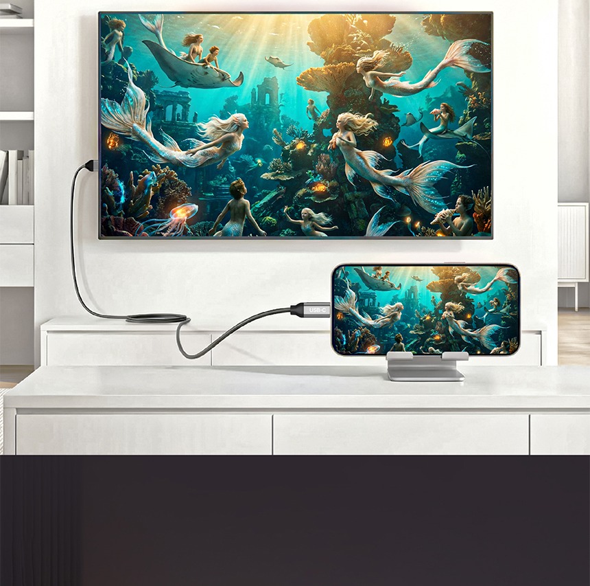 USB-C 입력과 HDMI 출력 변환 구조