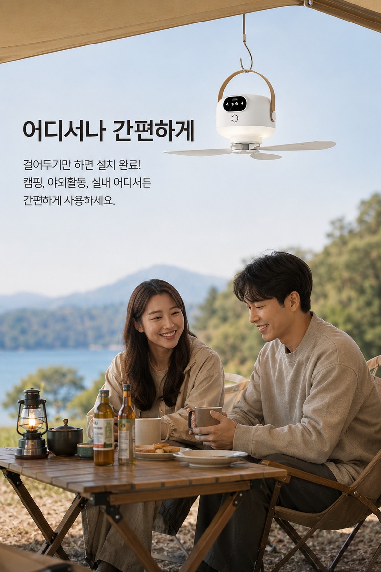 LED 조명을 켠 모습